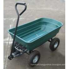 75L Garden Cart Heavy Duty 4 Wheel Trolley Dump Wheelbarrow Tipper Trailer Tipping Truck